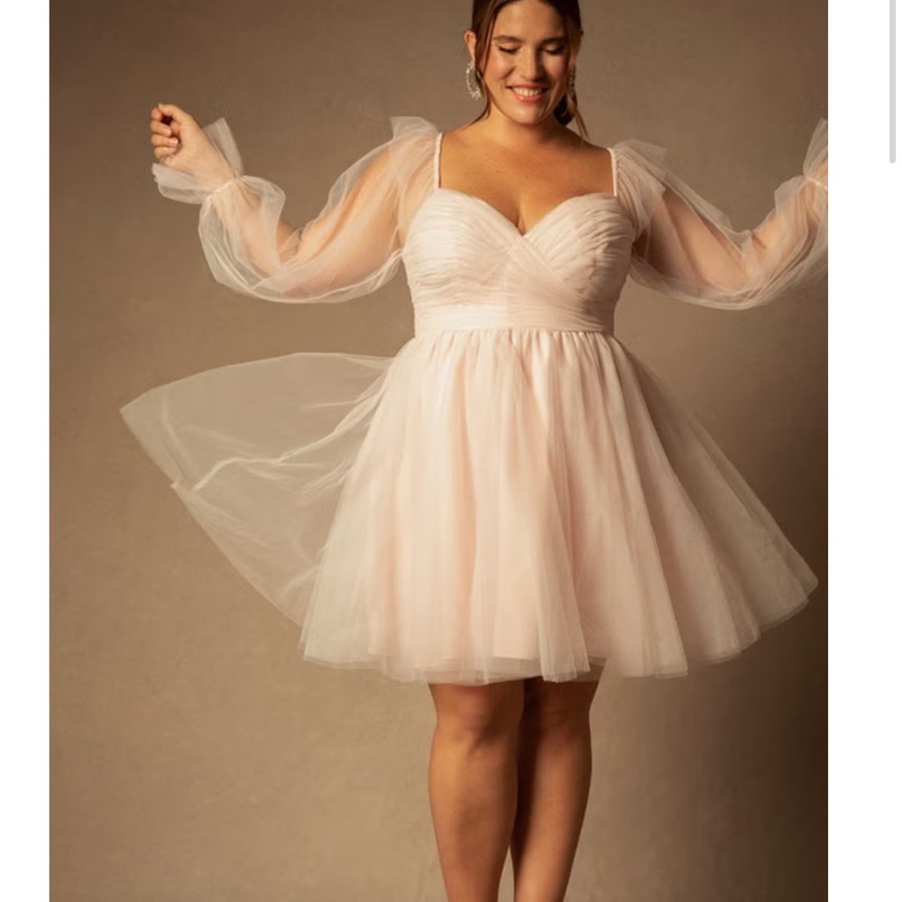 Bridal by ELOQUII Off The Shoulder Empire Mini Dress
